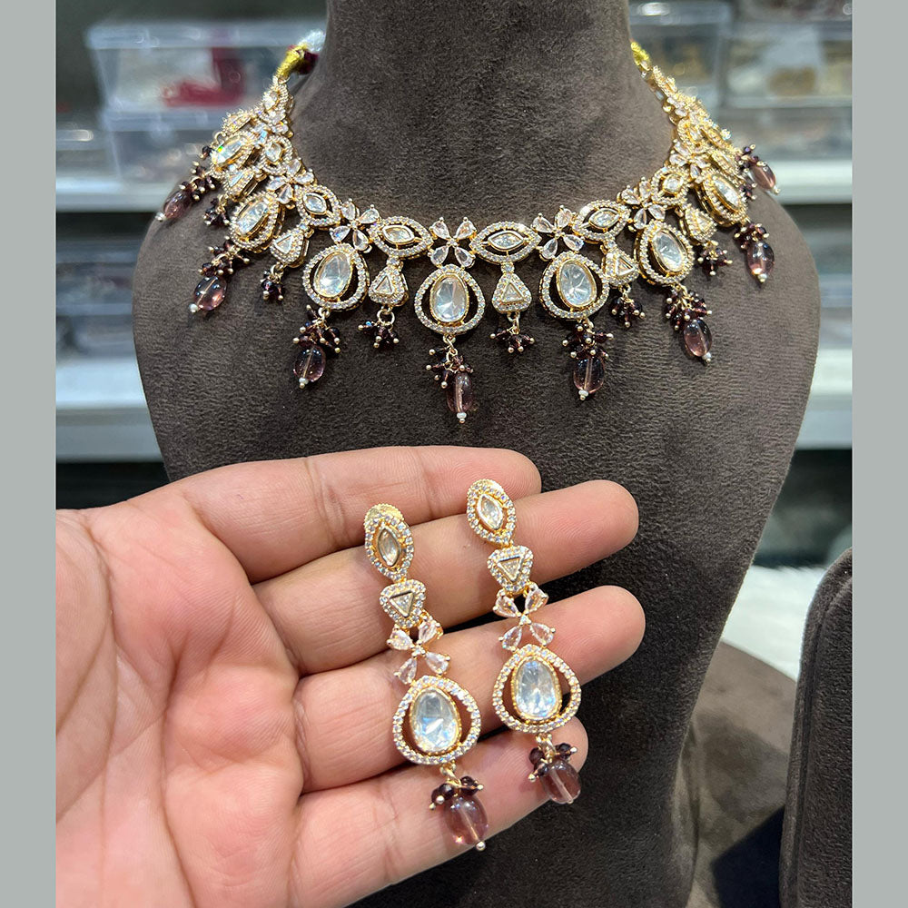 Hira Collection Traditional Kundan And Beads  Necklace Set