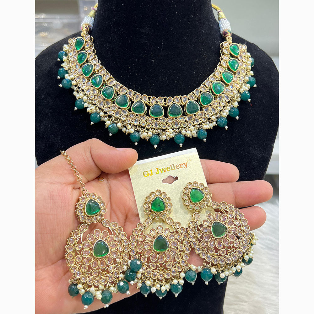 Hira Collections Designer Kundan And Beads Necklace Set Perfect for Weddings & Festive Occasions