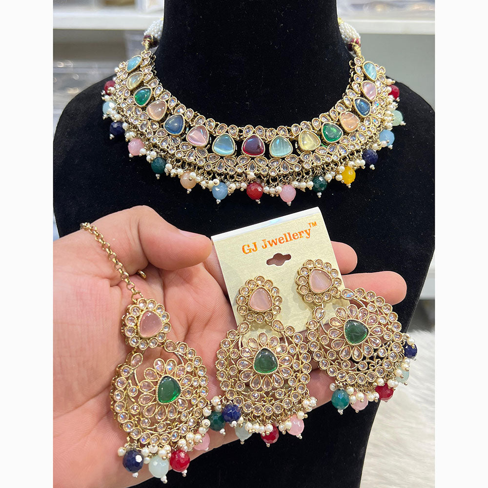 Hira Collections Designer Kundan And Beads Necklace Set Perfect for Weddings & Festive Occasions