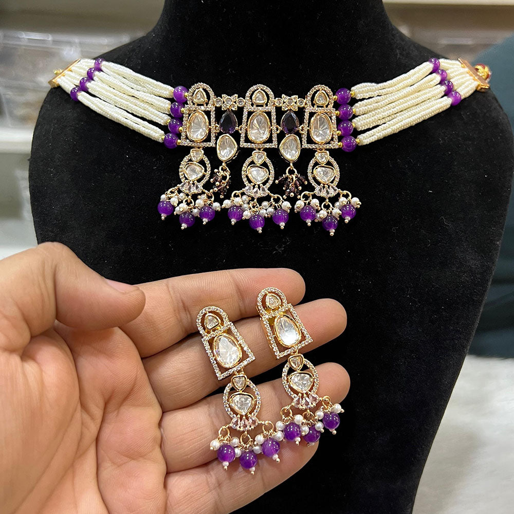 Hira Collections Exquisite Kundan Necklace And Pearl Set for Engagements and Special Celebrations