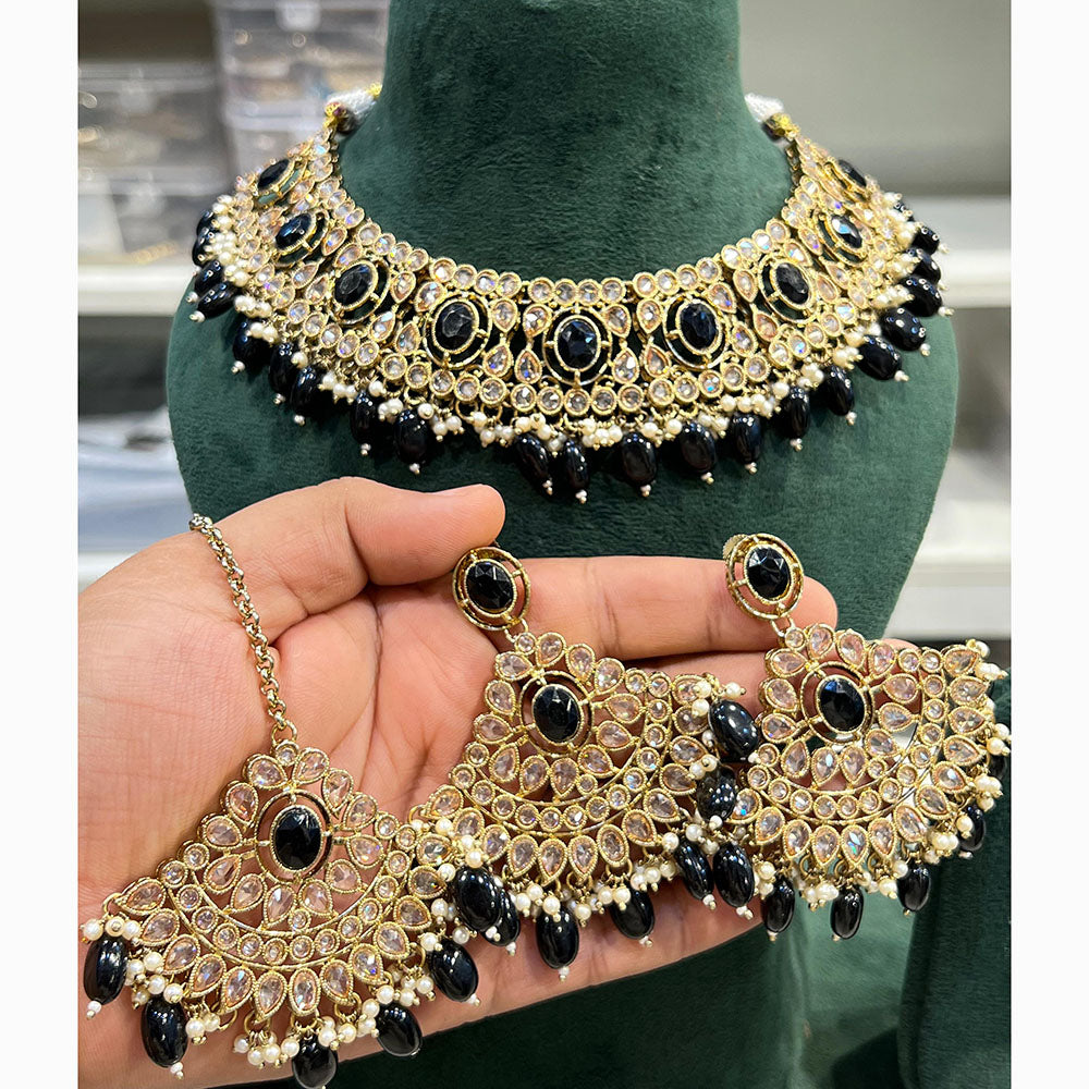 Hira Collections Designer Kundan And Beads Necklace Set Perfect for Weddings & Festive Occasions