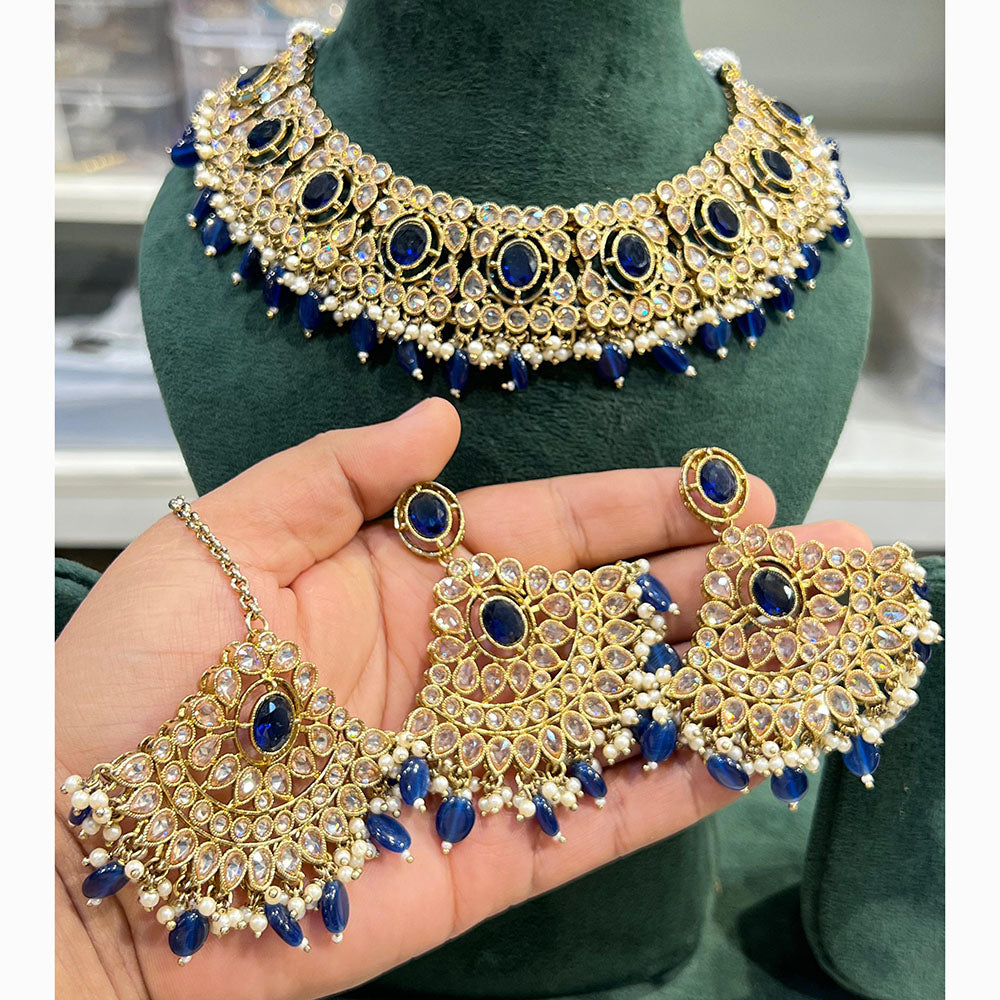 Hira Collections Designer Kundan And Beads Necklace Set Perfect for Weddings & Festive Occasions