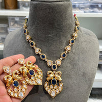Hira Collections Elegant Kundan Necklace Set  Statement Jewelry