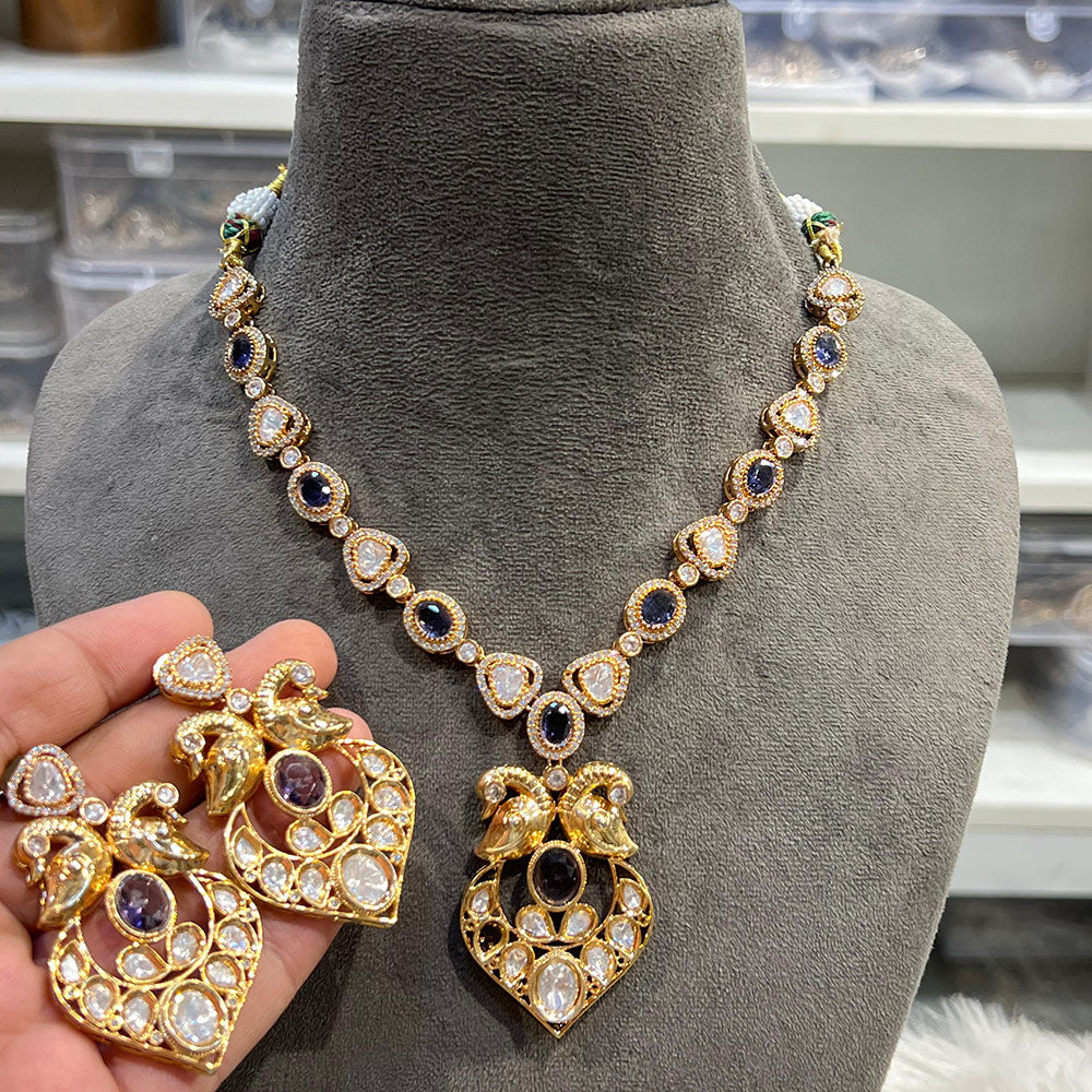 Hira Collections Elegant Kundan Necklace Set  Statement Jewelry