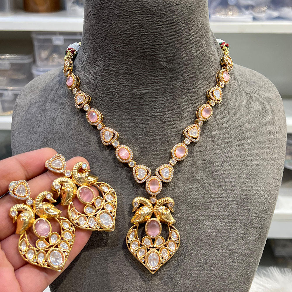Hira Collections Elegant Kundan Necklace Set  Statement Jewelry