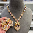 Hira Collections Elegant Kundan Necklace Set  Statement Jewelry