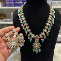Hira Collections Designer Polki Kundan And Beads Long Necklace Set  Statement Jewelry
