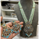 Hira Collections Designer Polki Kundan And Beads Long Necklace Set  Statement Jewelry
