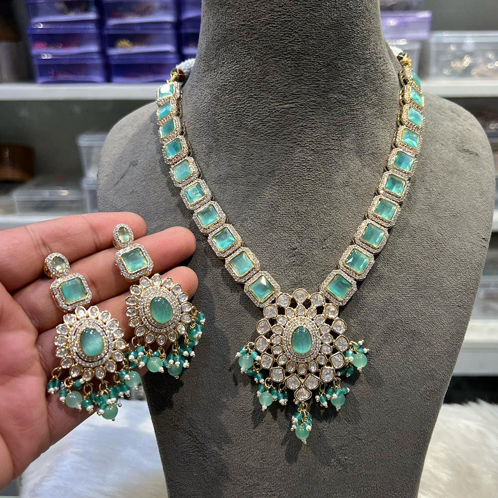 Hira Collections Designer Polki Kundan And Beads Long Necklace Set  Statement Jewelry