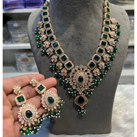 Hira Collections Designer Polki Kundan And Beads Long Necklace Set  Statement Jewelry 