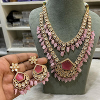 Hira Collections Designer Polki Kundan And Beads Long Necklace Set  Statement Jewelry