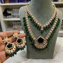 Hira Collections Designer Polki Kundan And Beads Long Necklace Set  Statement Jewelry 