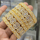 Hira Collections Royal Look Sparkling Crystal Stone Designer Bangles Set
