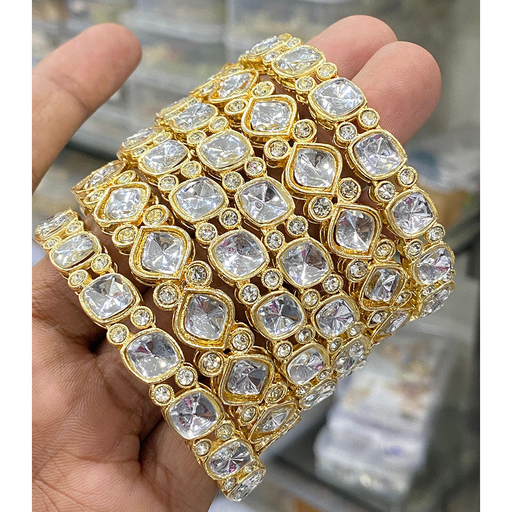 Hira Collections Royal Look Kundan Stone Designer Bangles Set