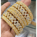 Hira Collections Royal Look Sparkling Crystal Stone Designer Bangles Set
