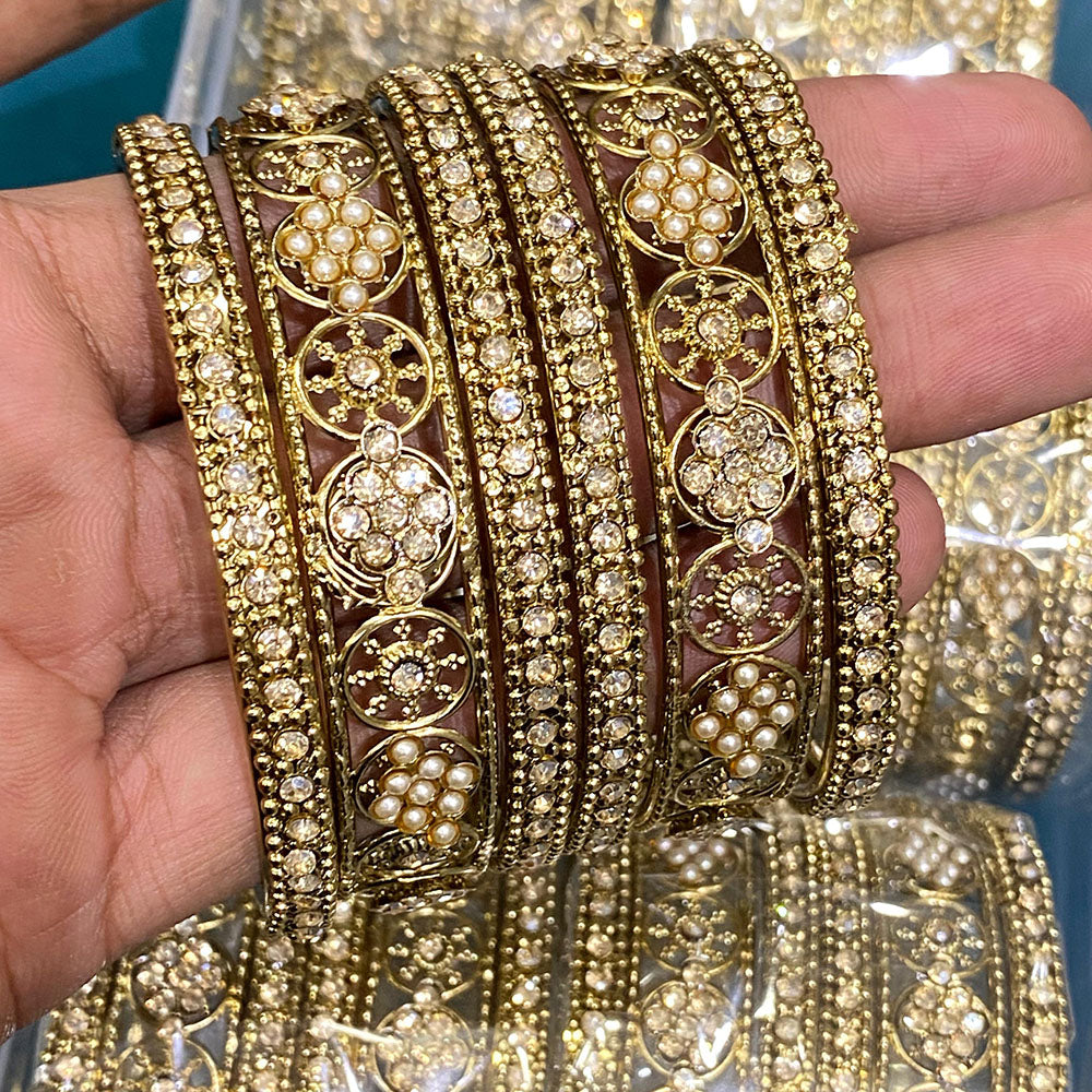 Hira Collections Royal Look Sparkling Austrian Stone Designer Bangles Set