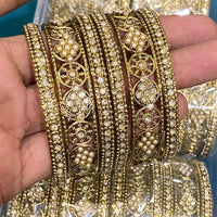 Hira Collections Royal Look Sparkling Austrian Stone Designer Bangles Set