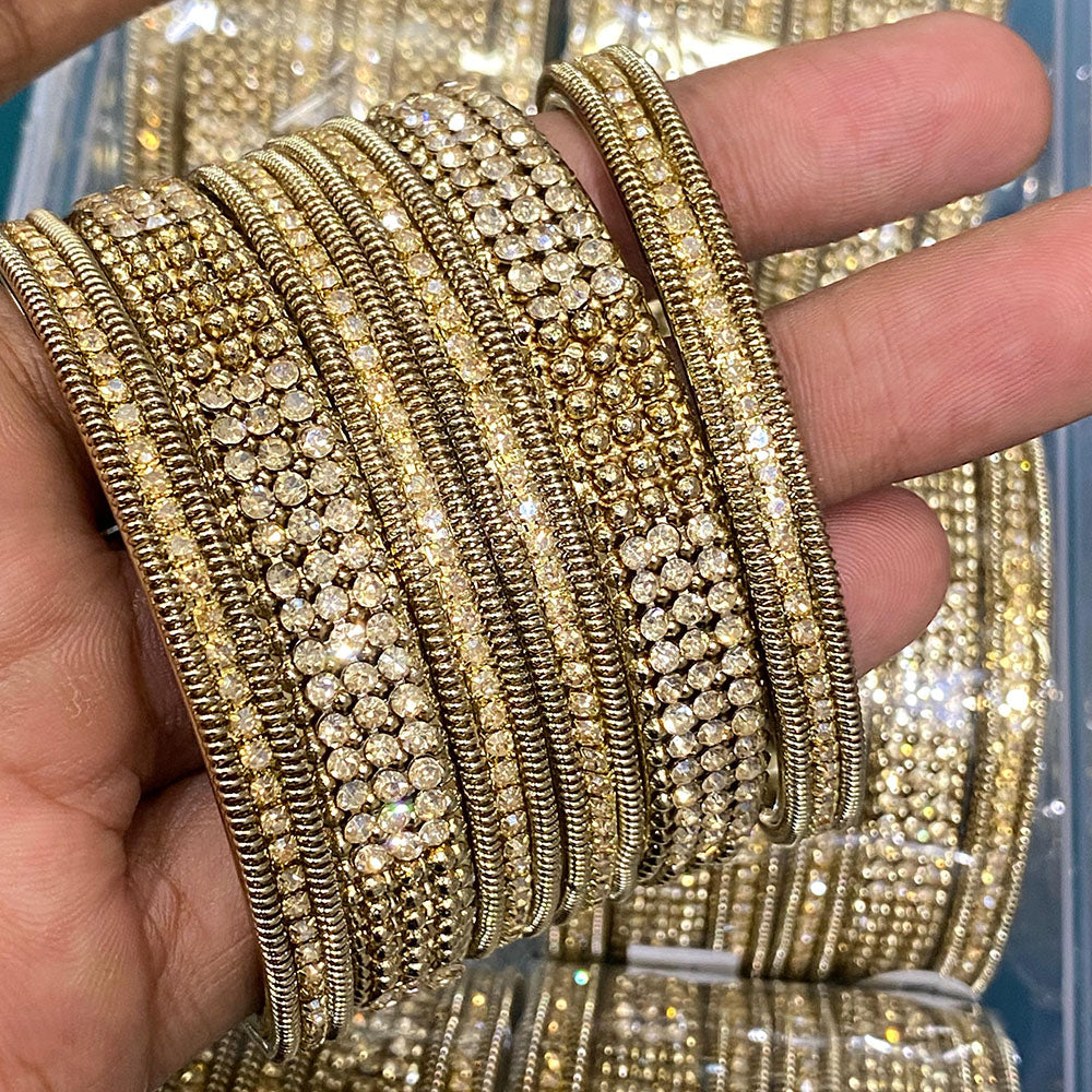 Hira Collections Royal Look Sparkling Austrian Stone Designer Bangles Set