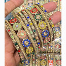 Hira Collections Royal Look Sparkling Austrian Stone And Pearl Designer Bangles Set