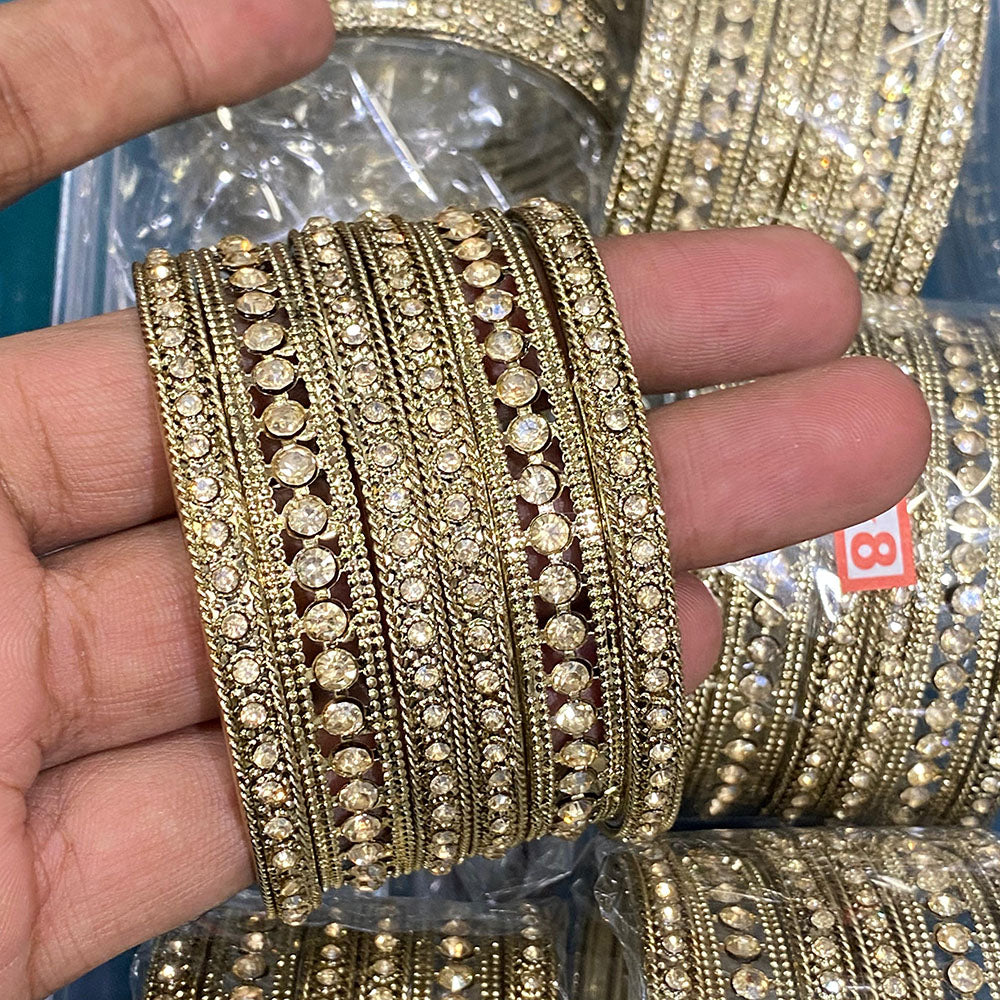 Hira Collections Royal Look Sparkling Austrian Stone Designer Bangles Set