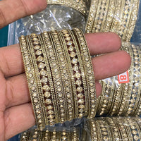 Hira Collections Royal Look Sparkling Austrian Stone Designer Bangles Set
