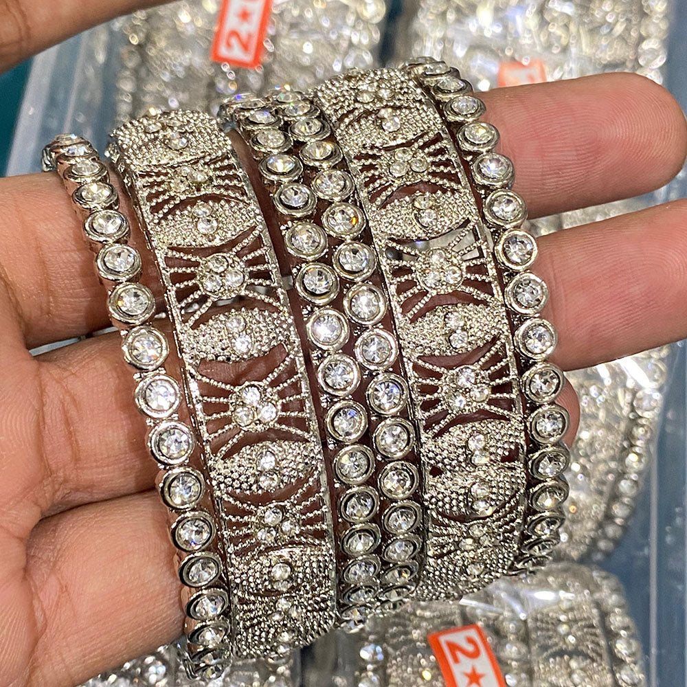 Hira Collections Royal Look Sparkling Austrian Stone Designer Bangles Set