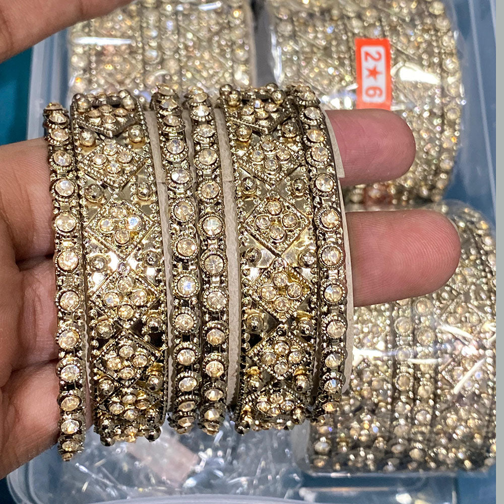 Hira Collections Royal Look Sparkling Austrian Stone Designer Bangles Set