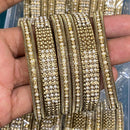 Hira Collections Royal Look Sparkling Austrian Stone And Pearl Designer Bangles Set