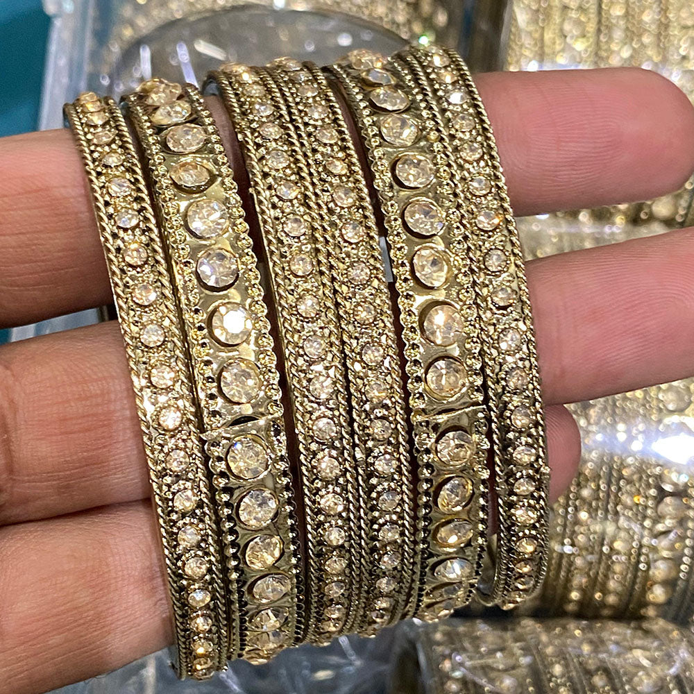 Hira Collections Royal Look Sparkling Austrian Stone Designer Bangles Set