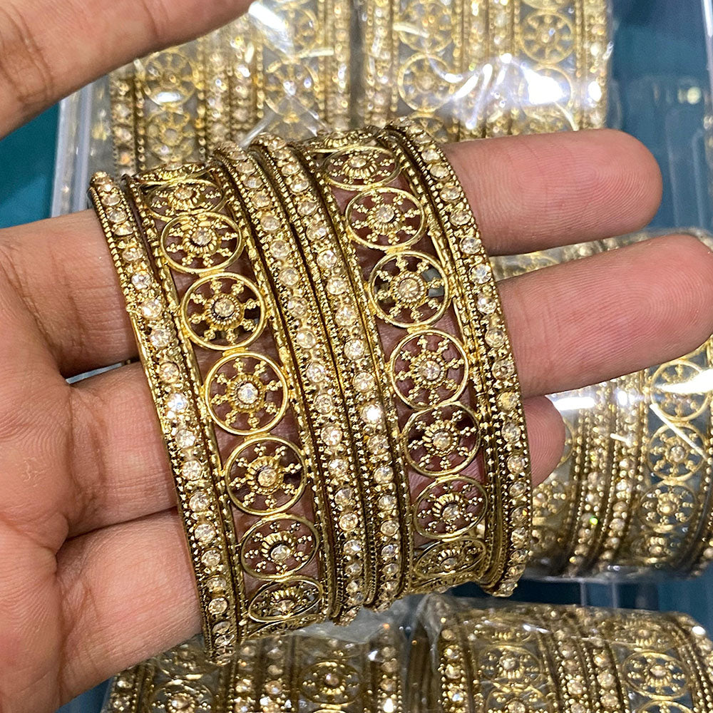 Hira Collections Royal Look Sparkling Austrian Stone Designer Bangles Set