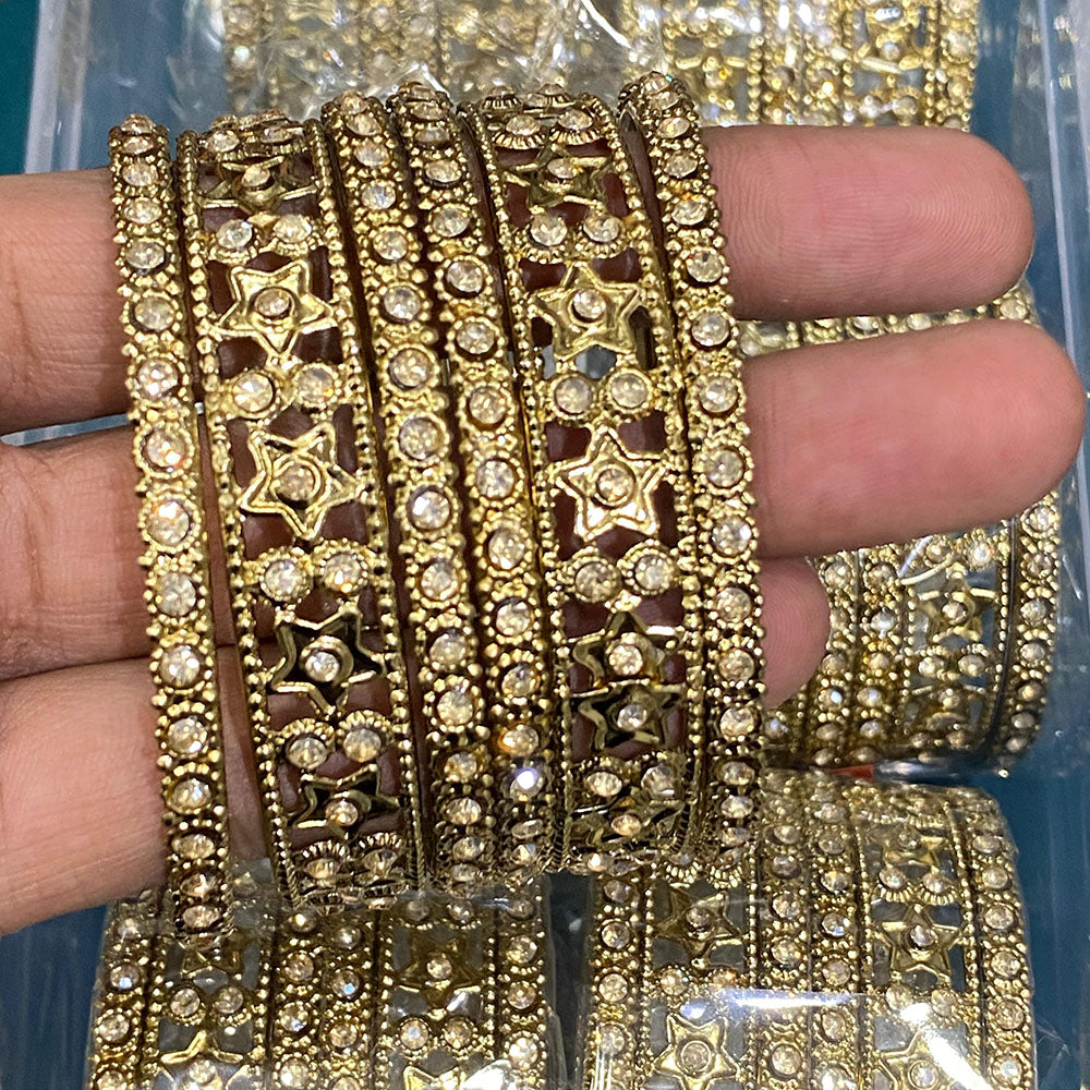 Hira Collections Royal Look Sparkling Austrian Stone Designer Bangles Set