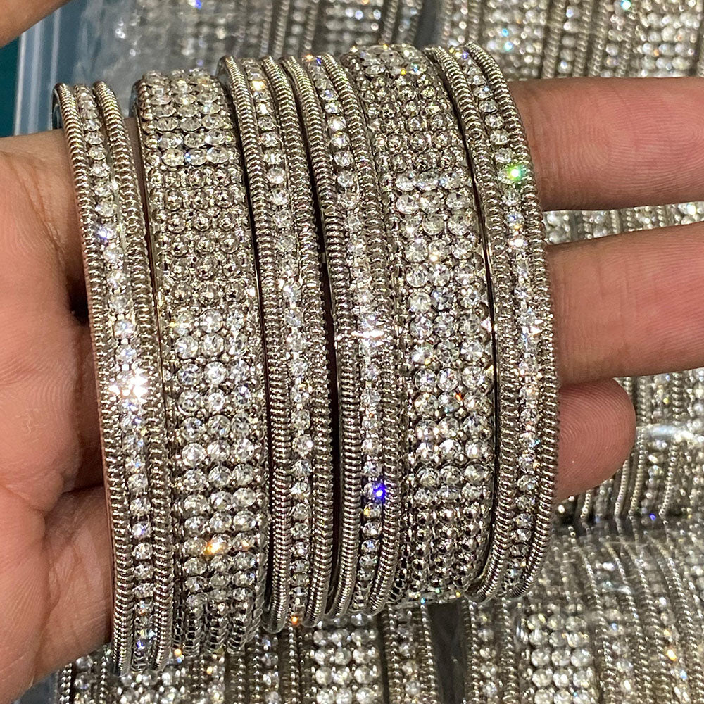 Hira Collections Royal Look Sparkling Austrian Stone Designer Bangles Set