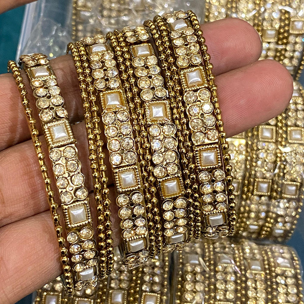 Hira Collections Royal Look Sparkling Austrian Stone Designer Bangles Set