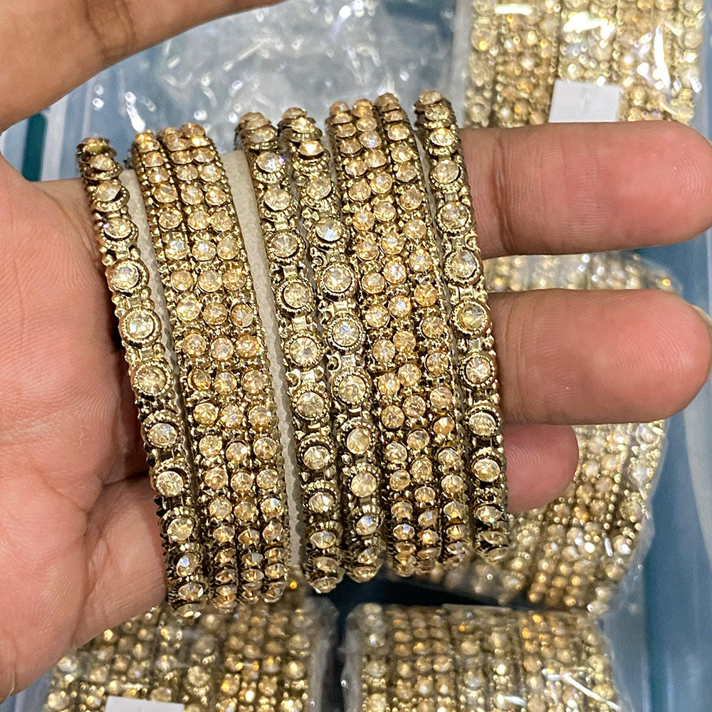 Hira Collections Royal Look Sparkling Austrian Stone Designer Bangles Set
