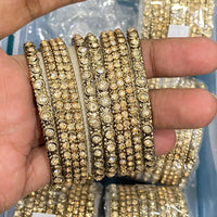 Hira Collections Royal Look Sparkling Austrian Stone Designer Bangles Set