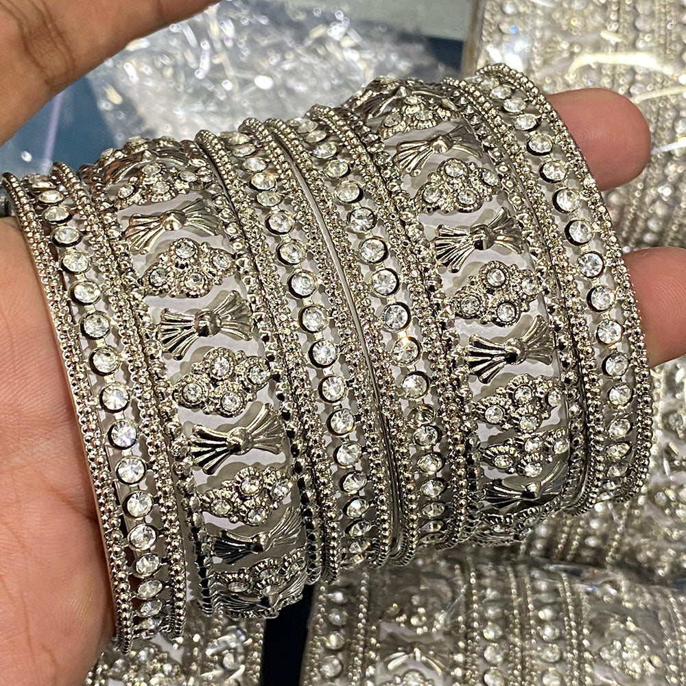 Hira Collections Royal Look Sparkling Austrian Stone Designer Bangles Set
