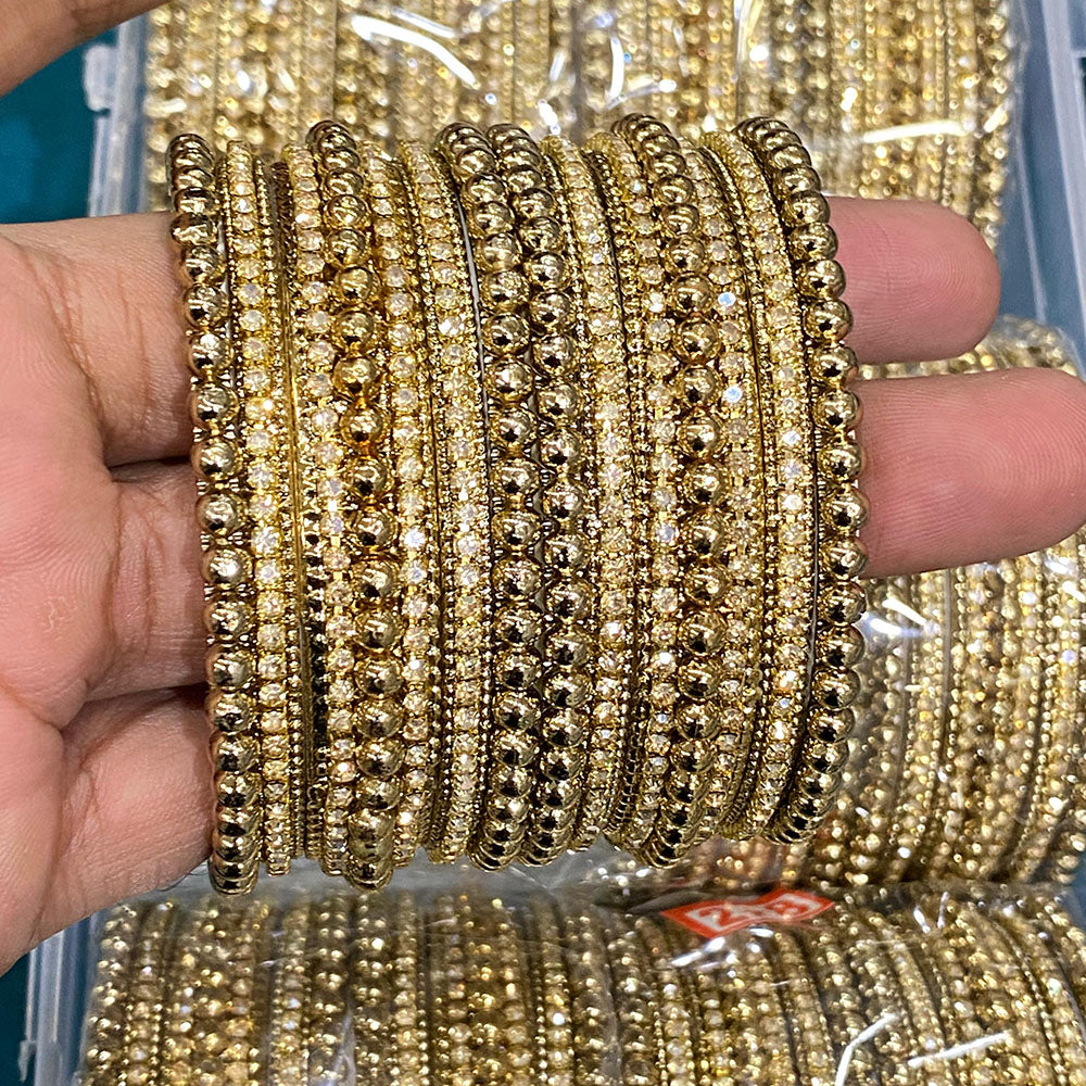 Hira Collections Royal Look Sparkling Austrian Stone Designer Bangles Set