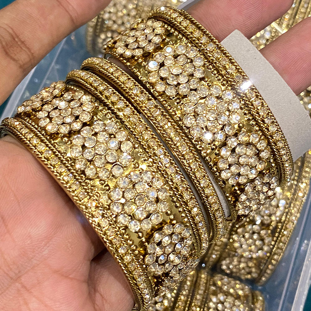 Hira Collections Royal Look Sparkling Austrian Stone Designer Bangles Set