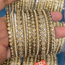Hira Collections Royal Look Sparkling Austrian Stone And Pearl Designer Bangles Set