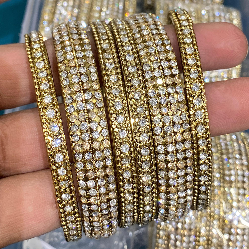 Hira Collections Royal Look Sparkling Austrian Stone Designer Bangles Set
