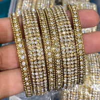 Hira Collections Royal Look Sparkling Austrian Stone Designer Bangles Set
