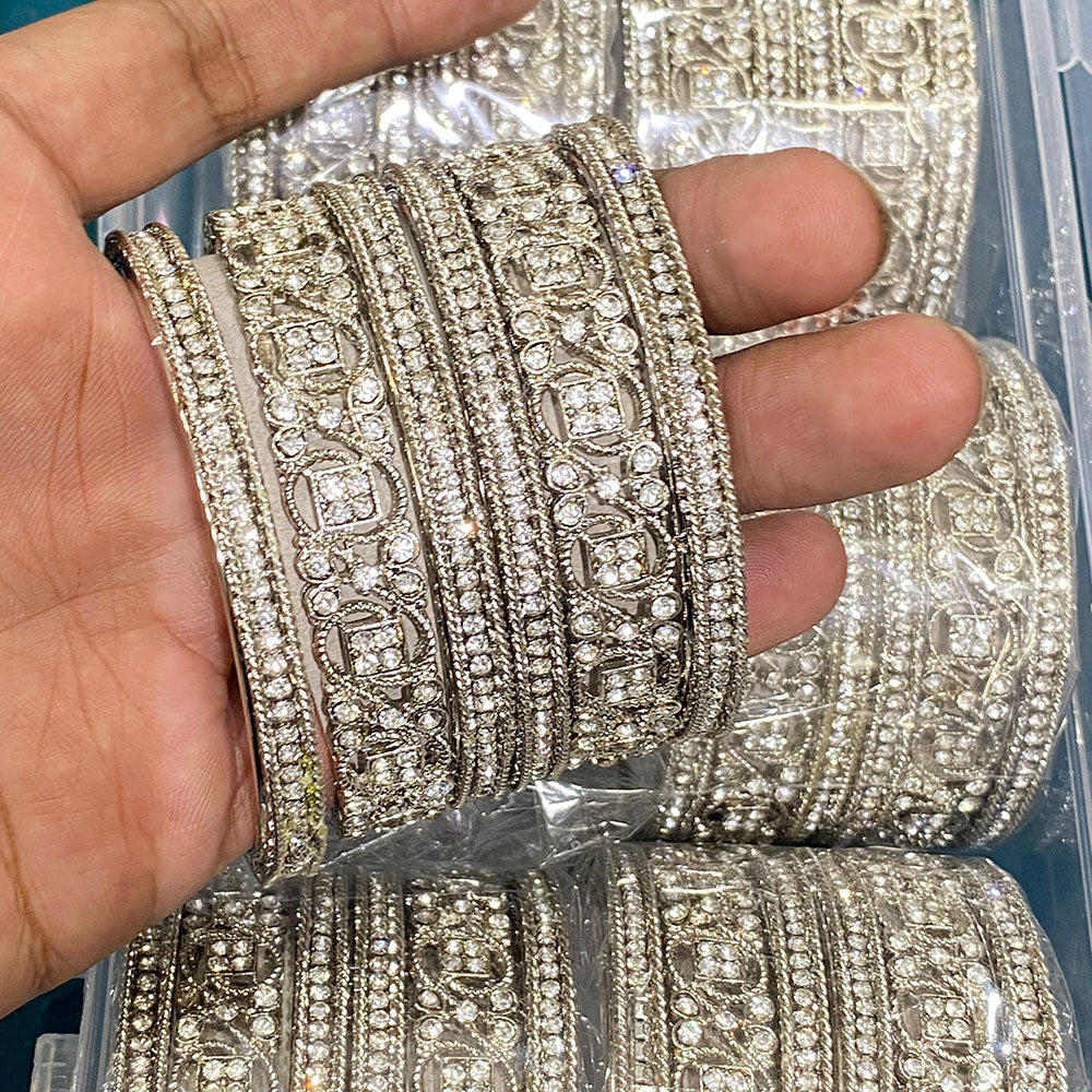 Hira Collections Royal Look Sparkling Austrian Stone Designer Bangles Set