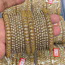 Hira Collections Royal Look Sparkling Austrian Stone And Pearl Designer Bangles Set