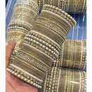 Hira Collections Royal Look Sparkling Austrian Stone And Pearl Designer Bangles Set
