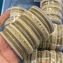 Hira Collections Royal Look Sparkling Crystal Stone And Pearl Designer Bangles Set