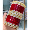 Hira Collections Luxury Crystal Stone Bridal Acrylic Bangle Set 