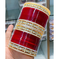 Hira Collections Luxury Crystal Stone Bridal Acrylic Bangle Set 