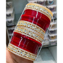 Hira Collections Grand Kundan Stone Bridal Acrylic Bangle Set 