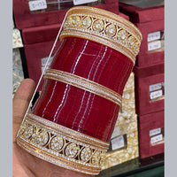 Hira Collections Grand Kundan Stone Bridal Acrylic Bangle Set 