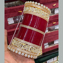 Hira Collections Premium Austrian Stone Bridal Acrylic Bangle Set 
